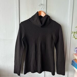 Banana Republic Turtleneck Wool Cashmere Rib Knit Fitted Black Sweater Size Smal